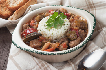 Pork and okra gumbo