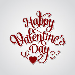 Happy Valentine's Day Vintage Card With Lettering