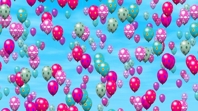 Easter eggs balloons generated seamless loop video