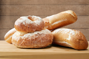 Loaves of Bread on Wood