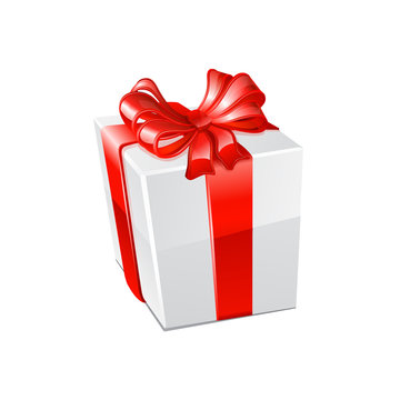 Gift box over white background. Vector
