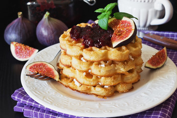 freshly baked waffles