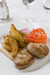 Grilled cutlet and french fries