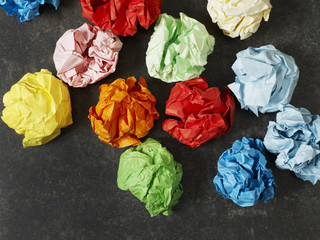 Multi-colored paper balls