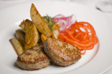 Grilled cutlet and french fries
