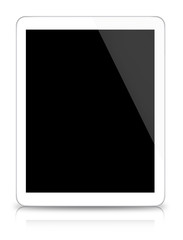 Digital tablet on white background