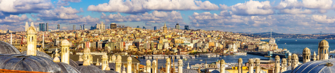 Panorama of Istanbul from the Sueymaniye Mosque - Turkey