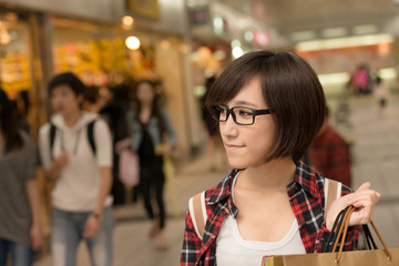 Shopping young girl