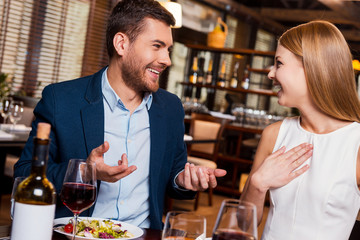 Enjoying meal together.