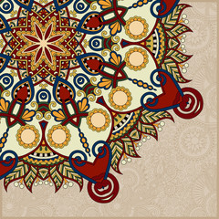 floral round pattern in ukrainian oriental ethnic style