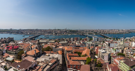 Fototapeta na wymiar Panorama of Istanbul and Bosphorus