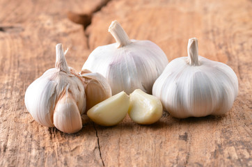 Garlic on  background.