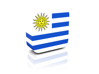 Square icon with flag of uruguay