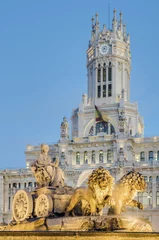 Crédence de cuisine en verre imprimé Madrid Fontaine de Cibeles à Madrid, Espagne