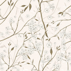elegant floral seamless pattern over beige