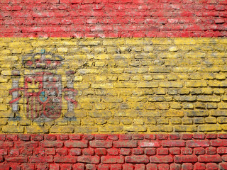 Spanish flag painted on wall