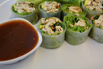 Fresh Spring roll food with vegetable, Vietnamese food