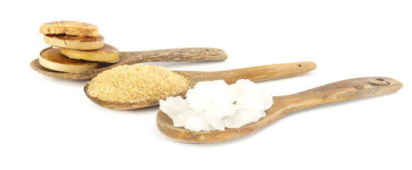Many sugar  on white