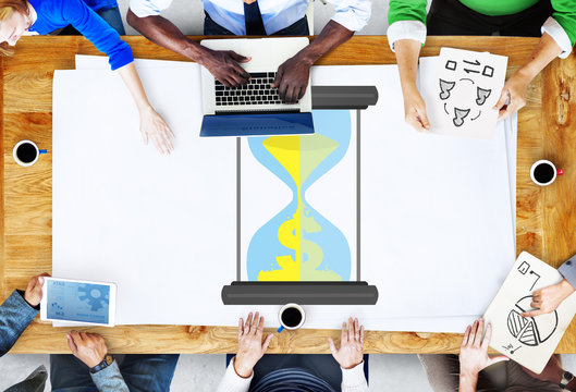 Time Sand Glass Hour Glass Finance Saving Concept - Powered by Adobe