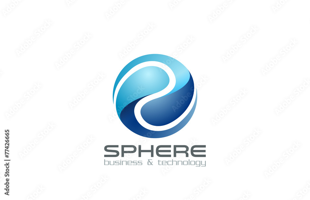 Poster logo sphere abstract business technology infinity loop