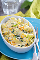 Baked macaroni and cheese with pumpkin