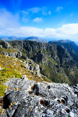 Rock and Landscape on Top of Table Mountain, Cape Town, South Af
