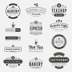 Coffee Retro Vintage Labels Logo design typography