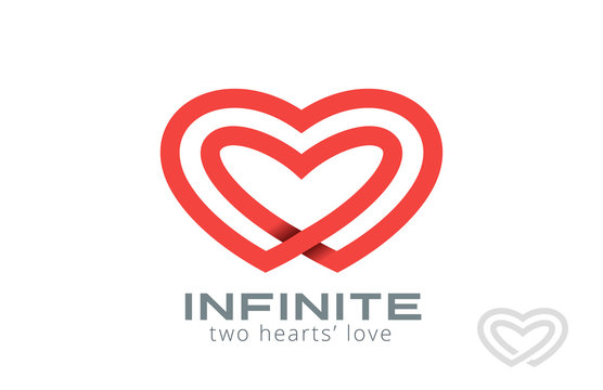 Double Looped Infinity Hearts Logo design vector