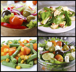 Healthy dishes in collage