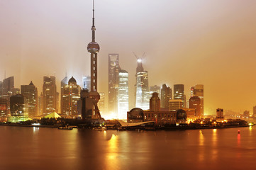 Beautiful Shanghai Pudong skyline