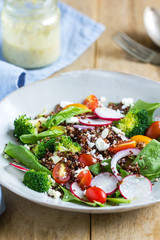 Red Quinoa with spinach and feta cheese salad