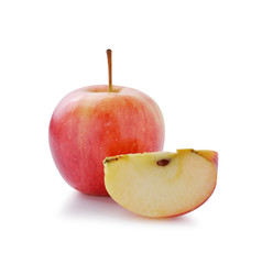 red apple  on white background