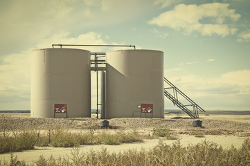 Fototapeta na wymiar Storage Tanks For Crude Oil
