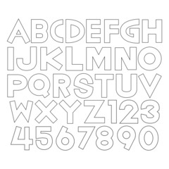 Alphabet fonts and numbers