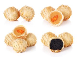 Chinese Pastry dessert festival China isolated on white backgrou