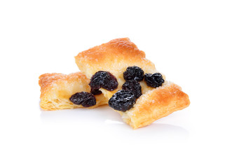 cracker with raisins isolated on white