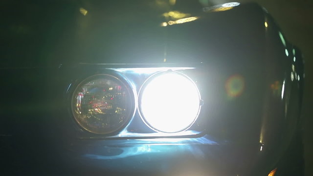 Detail shot of Corvette's headlights
