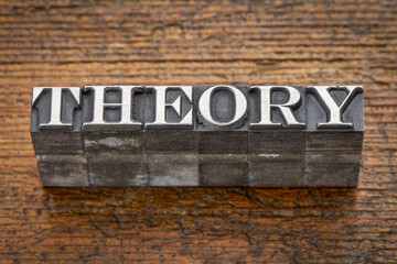 theory word in metal type