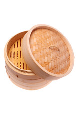 Chinese Bamboo Steamer isolated on white background