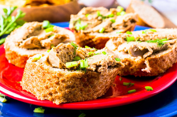 Tapas with pate, meat spreads