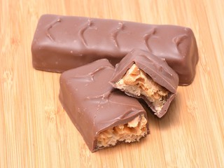 Chocolate bar with caramel