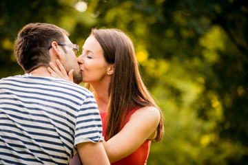 Young couple kissing