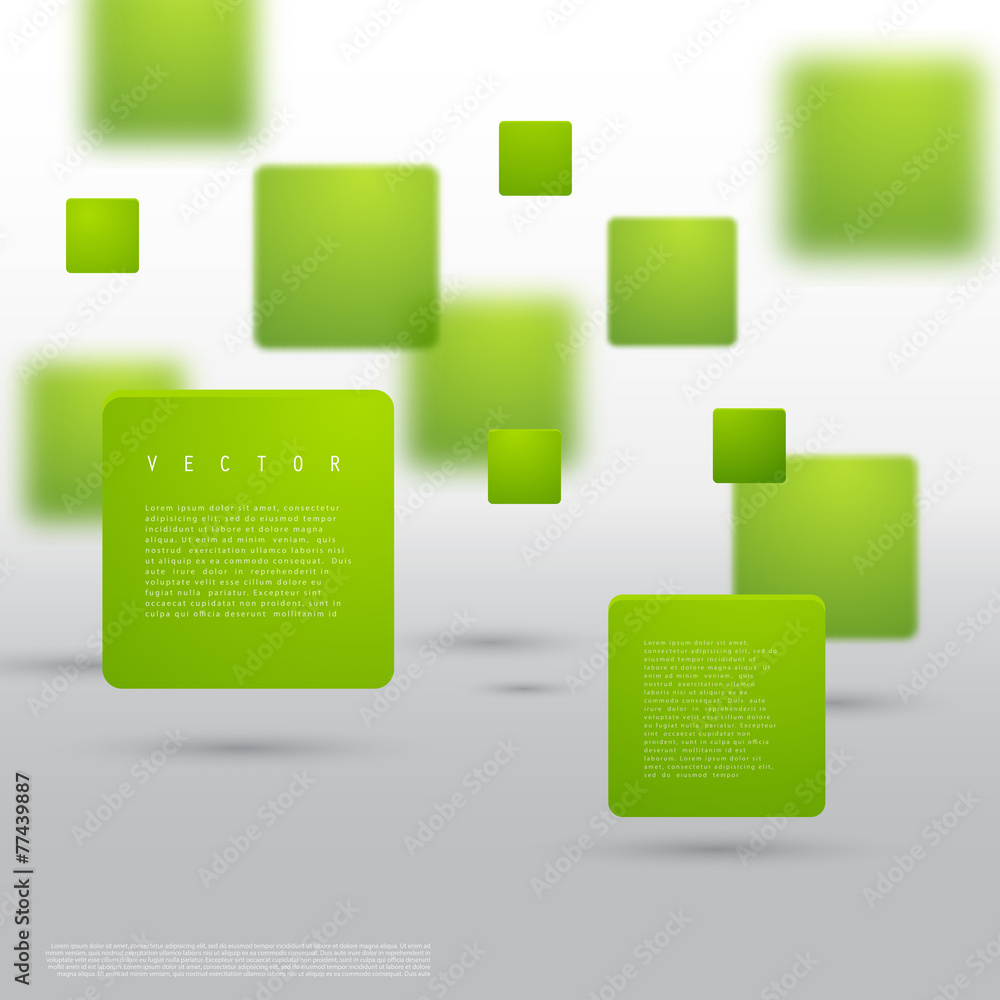 Sticker vector abstract geometric shape from green cubes.