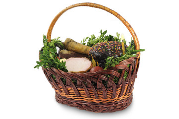 Fototapeta na wymiar Easter basket on white background isolated