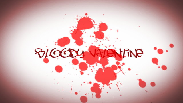 Animated inscription for Valentine's day with bloody drop