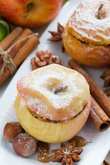 baked apples stuffed with dried fruit, nuts and cottage cheese