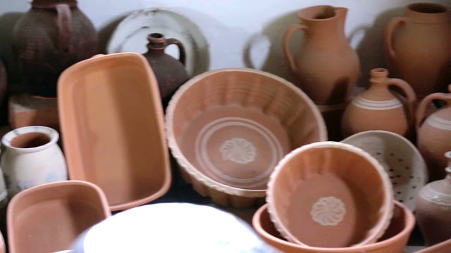 A room full of old clay pots