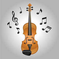 Fototapeta premium Violin melodies vector illustration