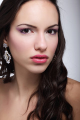  Portrait of young beautiful woman