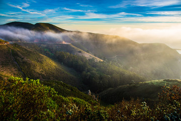 Fog in the morning at Marin Headland, San Francisco
